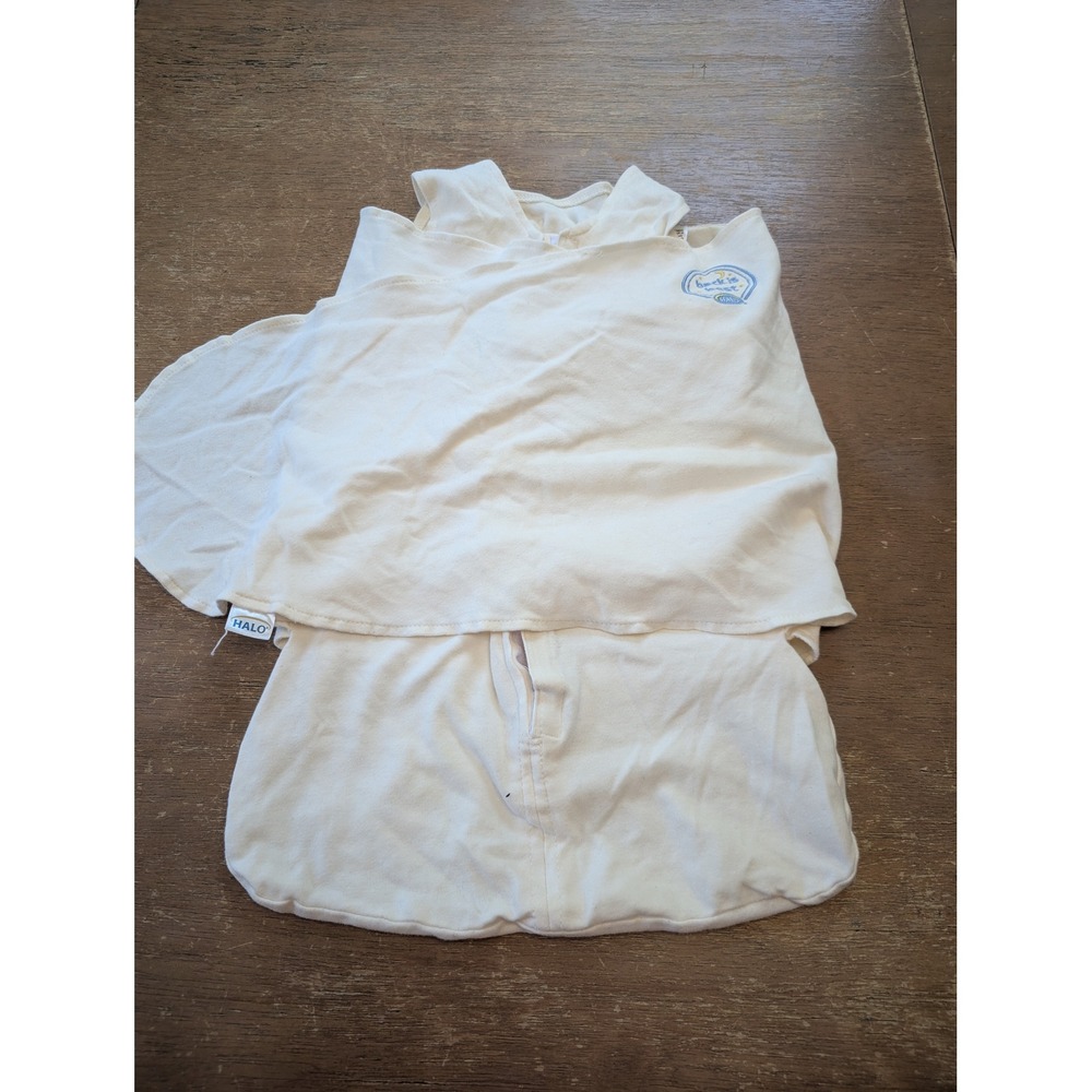 HALO SleepSack Swaddle Newborn Cream Cotton 3-Way Adjustable Wearable Blanket NB